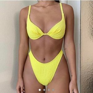 Vintage Yellow Two-Piece Swimsuit